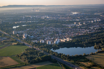 Quartier Gartenstadt in Ludwigshafen am Rhein dans le département Rhénanie-Palatinat, Allemagne vue du ciel