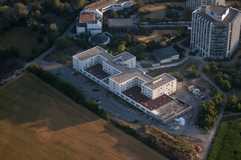 Quartier Oggersheim in Ludwigshafen am Rhein dans le département Rhénanie-Palatinat, Allemagne du point de vue du drone