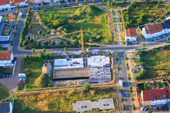 Vue aérienne de Chantier de construction sur la Einzkeimer Straße à Mutterstadt dans le département Rhénanie-Palatinat, Allemagne