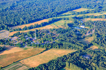 Holiday Park tôt le matin à Haßloch dans le département Rhénanie-Palatinat, Allemagne d'en haut
