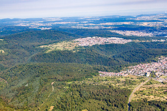 Vue oblique de Quartier Büchenbronn in Pforzheim dans le département Bade-Wurtemberg, Allemagne