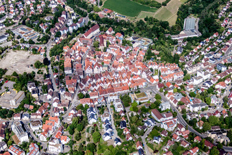 Photographie aérienne de Quartier de la vieille ville et centre-ville à Leonberg dans le département Bade-Wurtemberg, Allemagne