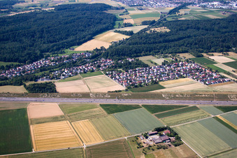 Vue aérienne de Ville du Sud à Rutesheim dans le département Bade-Wurtemberg, Allemagne