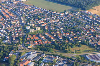 Vue aérienne de Postgrabenstrasse à Bellheim dans le département Rhénanie-Palatinat, Allemagne