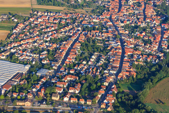 Vue aérienne de Rue Gustav-Ullrich à Bellheim dans le département Rhénanie-Palatinat, Allemagne