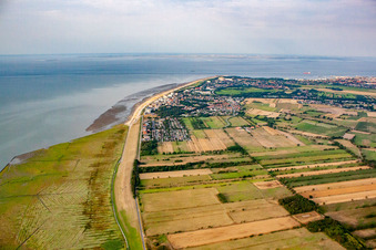 Vue aérienne de Plage à le quartier Duhnen in Cuxhaven dans le département Basse-Saxe, Allemagne
