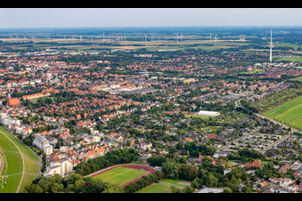 Vue aérienne de Du nord-ouest à le quartier Döse in Cuxhaven dans le département Basse-Saxe, Allemagne