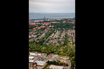 Vue aérienne de Westerwischweg à Cuxhaven dans le département Basse-Saxe, Allemagne