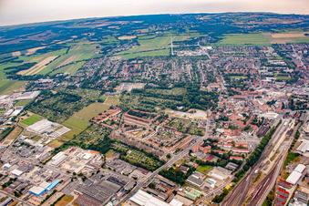 Vue aérienne de Du nord-est à Cuxhaven dans le département Basse-Saxe, Allemagne