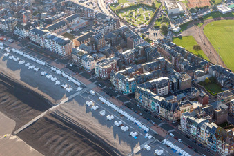 Vue aérienne de Mers-les-Bains dans le département Somme, France