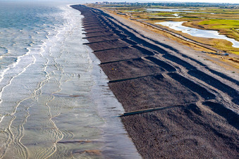 Côte de la Manche à Woignarue dans le département Somme, France d'en haut