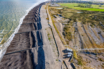 Vue aérienne de Cayeux-sur-Mer dans le département Somme, France