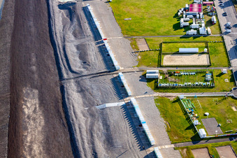 Photographie aérienne de Les cabines de plage de Cayeux à Cayeux-sur-Mer dans le département Somme, France