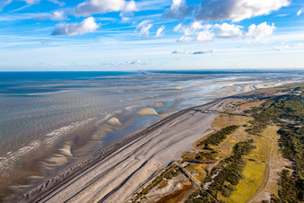 Vue aérienne de Cayeux-sur-Mer dans le département Somme, France