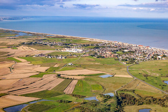Vue d'oiseau de Cayeux-sur-Mer dans le département Somme, France