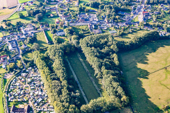 Vue aérienne de Lanchères dans le département Somme, France