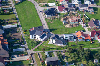 Vue aérienne de Dans le domaine du tabac à Hatzenbühl dans le département Rhénanie-Palatinat, Allemagne