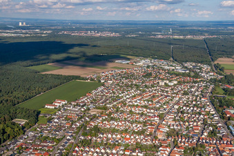 Vue aérienne de De l'ouest à Bellheim dans le département Rhénanie-Palatinat, Allemagne