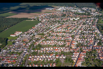 Vue aérienne de De l'ouest à Bellheim dans le département Rhénanie-Palatinat, Allemagne