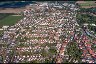 Photographie aérienne de De l'ouest à Bellheim dans le département Rhénanie-Palatinat, Allemagne