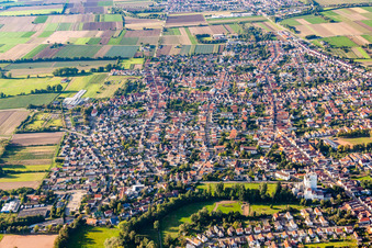 Vue d'oiseau de Quartier Iggelheim in Böhl-Iggelheim dans le département Rhénanie-Palatinat, Allemagne