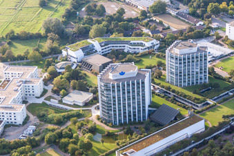 Clinique des accidents BG à le quartier Oggersheim in Ludwigshafen am Rhein dans le département Rhénanie-Palatinat, Allemagne d'en haut