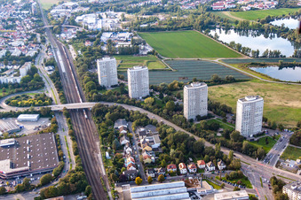 Vue aérienne de Clinique des accidents BG à le quartier Friesenheim in Ludwigshafen am Rhein dans le département Rhénanie-Palatinat, Allemagne