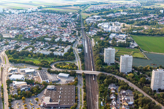 Vue d'oiseau de Clinique des accidents BG à le quartier Oggersheim in Ludwigshafen am Rhein dans le département Rhénanie-Palatinat, Allemagne