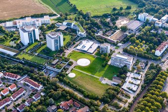 Clinique des accidents BG à le quartier Oggersheim in Ludwigshafen am Rhein dans le département Rhénanie-Palatinat, Allemagne vue du ciel