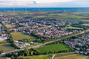 Vue d'oiseau de Quartier Dannstadt in Dannstadt-Schauernheim dans le département Rhénanie-Palatinat, Allemagne