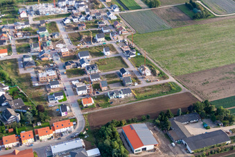 Vue aérienne de Nouvelle zone de développement Betheny-Allee à le quartier Schauernheim in Dannstadt-Schauernheim dans le département Rhénanie-Palatinat, Allemagne