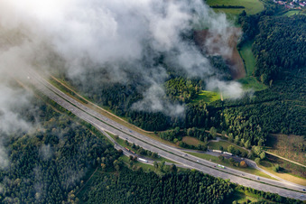 Vue aérienne de Aire de repos A41 à le quartier Bargen in Engen dans le département Bade-Wurtemberg, Allemagne