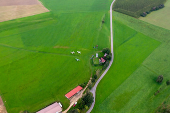 Vue aérienne de Aérodrome UL à le quartier Boll in Sauldorf dans le département Bade-Wurtemberg, Allemagne