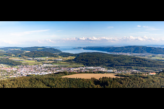 Vue aérienne de Rives du lac de Constance à Stockach dans le département Bade-Wurtemberg, Allemagne