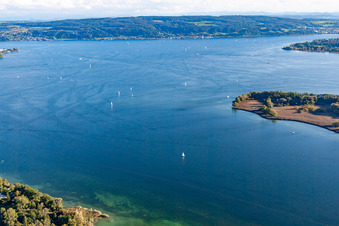 Vue aérienne de Mettnauspitze à Radolfzell am Bodensee dans le département Bade-Wurtemberg, Allemagne
