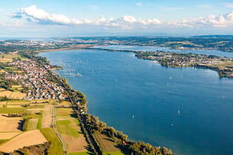 Vue aérienne de Lac de Constance - Gnadensee à Allensbach dans le département Bade-Wurtemberg, Allemagne