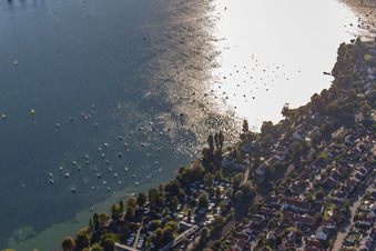 Vue aérienne de Camping au bord du lac à Allensbach dans le département Bade-Wurtemberg, Allemagne