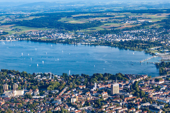 Vue oblique de Quartier Petershausen in Konstanz dans le département Bade-Wurtemberg, Allemagne