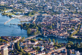 Vue aérienne de Rheinsteig à Konstanz dans le département Bade-Wurtemberg, Allemagne