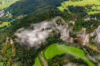 Gorges du Danube à Buchheim dans le département Bade-Wurtemberg, Allemagne d'en haut