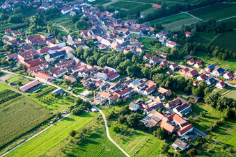 Vue oblique de Champs agricoles et terres agricoles à Dierbach dans le département Rhénanie-Palatinat, Allemagne