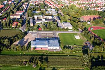 Vue aérienne de Salle polyvalente Bienwaldhalle à Kandel dans le département Rhénanie-Palatinat, Allemagne