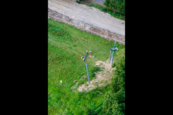 Photographie aérienne de Tyrolienne géante, camp Fun-Forest à Kandel dans le département Rhénanie-Palatinat, Allemagne