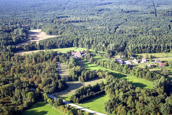 Vue aérienne de Quartier de Bienwaldmühle à Scheibenhardt dans le département Rhénanie-Palatinat, Allemagne