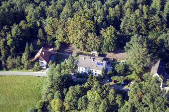 Vue aérienne de Quartier de Bienwaldmühle à Scheibenhardt dans le département Rhénanie-Palatinat, Allemagne