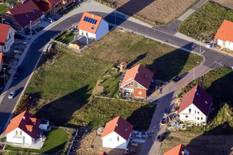 Vue aérienne de Nouvelle zone de développement An der Anhaide à le quartier Schaidt in Wörth am Rhein dans le département Rhénanie-Palatinat, Allemagne