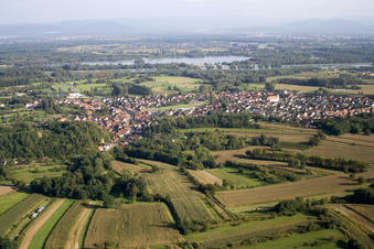 Vue aérienne de De l'ouest à Mothern dans le département Bas Rhin, France