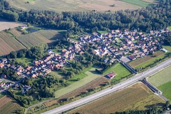 De l'ouest à Kesseldorf dans le département Bas Rhin, France hors des airs