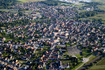 Drusenheim dans le département Bas Rhin, France hors des airs