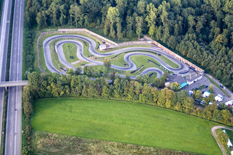 Vue aérienne de Circuit de course du circuit de course Piste de karting du RMSV Urloffen eV à le quartier Urloffen in Appenweier dans le département Bade-Wurtemberg, Allemagne